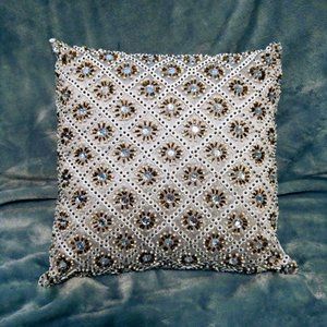 Sequin & Bead Decorative Throw Pillow